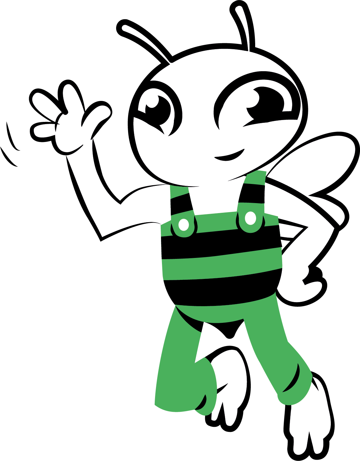 Abeille verte qui fait coucou